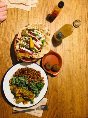 Salad bowl and seitan+ falafels  at The Gourmet Offensive in Galway