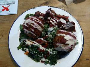 Beetroot arancini plate at The Gourmet Offensive in Galway