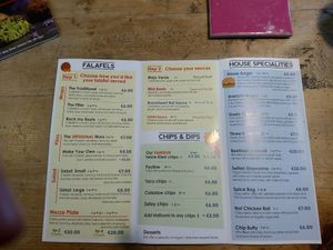 Menu at The Gourmet Offensive in Galway