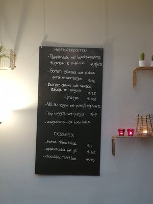 Menu at Komkommertijd in Ghent