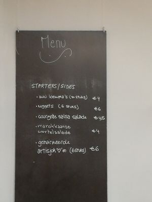 Menu at Komkommertijd in Ghent