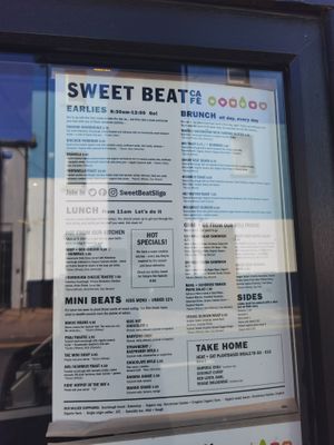 Menu  at Sweet Beat Cafe in Sligo