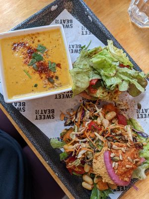 3-1 soup, avo toast and salad at Sweet Beat Cafe in Sligo