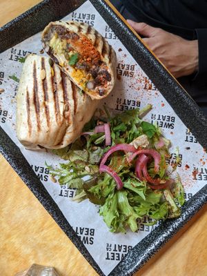 Breakfast bean and cheese burrito at Sweet Beat Cafe in Sligo