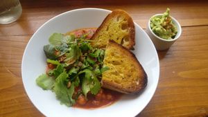 Beans and toast with avocado at Sweet Beat Cafe in Sligo