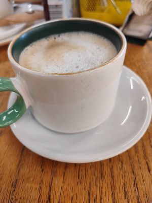 Oat milk latte at Moel Siabod Cafe in Betws-y-coed