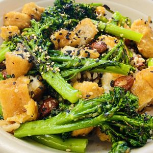 Sweet & sour chickun bowl at Veggie Grill in Woodland Hills