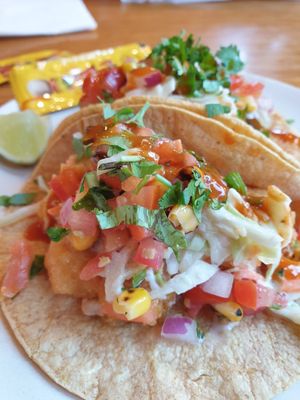 fish taco... was ok. at Veggie Grill in Woodland Hills