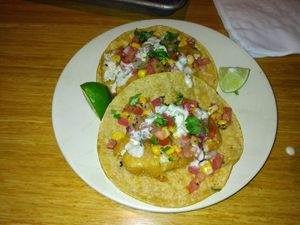 Fish tacos at Veggie Grill in Woodland Hills