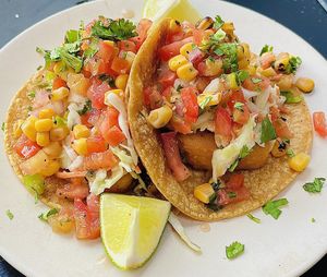  Baja Fish Tacos at Veggie Grill in Woodland Hills