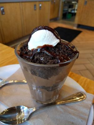 chocolate parfait at Veggie Grill in Woodland Hills