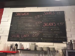 Menu at Baguette & Chocolat in Quebec