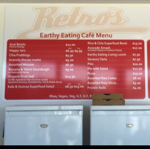 veg/vegan menu  at Retro's Cafe 55 in Berwick