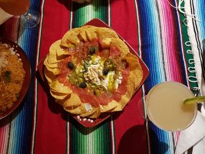 Vegan nachos San Antonio style at Montezuma's in Crows Nest