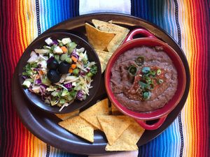 Salad and beans at Montezuma's in Coolangatta