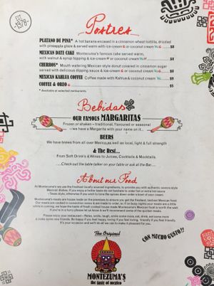 Montezuma's Vegan Menu at Montezuma's in Labrador