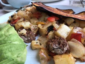 Breakfast hash  at Copperhouse Chocolate in North London