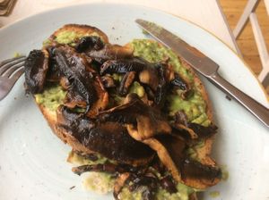 The amazing mushrooms on toast! at Copperhouse Chocolate in North London