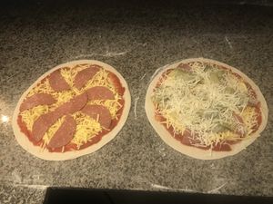 Pizza before oven  at Pizzeria Kleinhaus in Dusseldorf