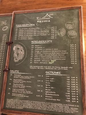 Menu at Pizzeria Kleinhaus in Dusseldorf