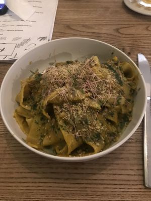 Pumpkin pasta at Pastva in Prague