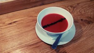 Soup with sesame seeds at Pastva in Prague