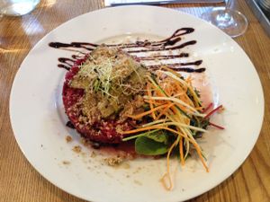 Black rice & beetroot risotto - phenomenal! at Pastva in Prague