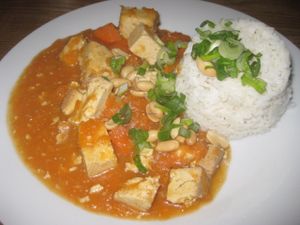 Gingery tofu curry at Pastva in Prague