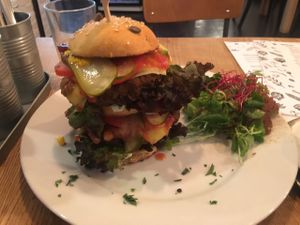 huge burger !!! at Pastva in Prague