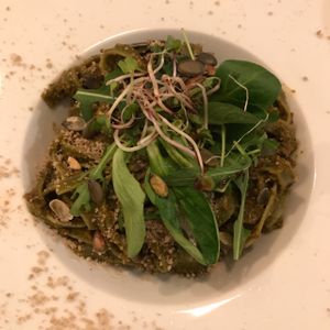 Olive tapenade tagliatelle  at Pastva in Prague