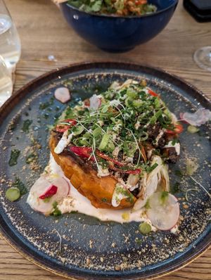 Geröstete Süßkartoffel Gericht at Pastva in Prague