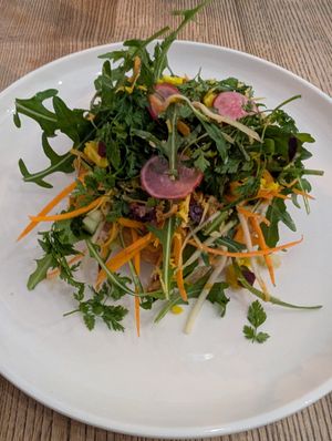 Langoš starter - there is some fried dough hiding under there at Pastva in Prague