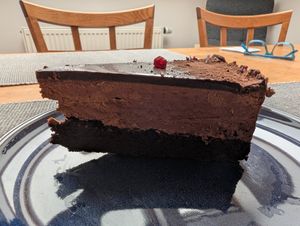 Chocolate cake at Pastva in Prague