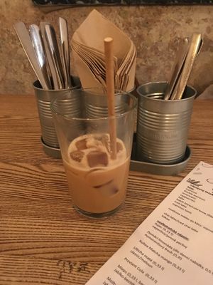 Iced chai latte   at Pastva in Prague