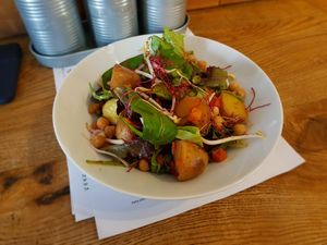 Salad from a daily lunch offer at Pastva in Prague