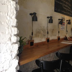 bar seating as one of the options at Pastva in Prague