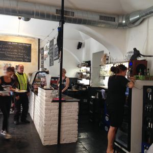 cashier at Pastva in Prague