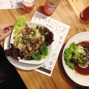 warm salad at Pastva in Prague