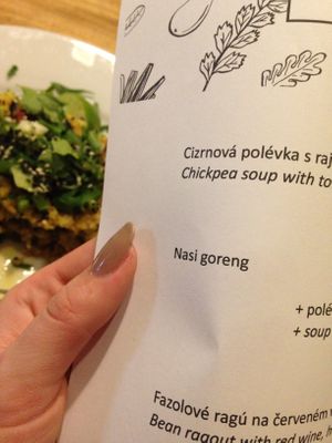 daily lunch menu at Pastva in Prague