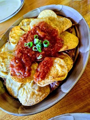 Vegan nachos at Montezuma's in Logan City