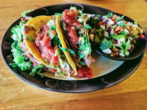 Vegan tacos at Montezuma's in Logan City
