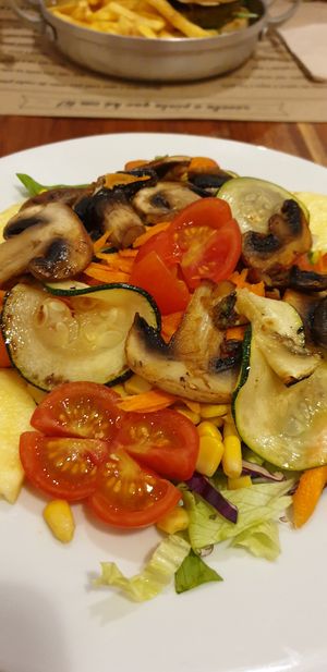 The salad I came up with from the ingredients they had in other dishes at Com Pinta in Ericeira