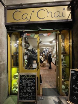 Entrance  at Caj Chai Teahouse in Barcelona