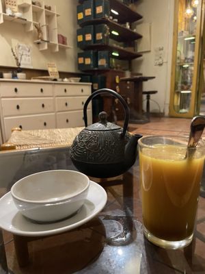 Chai + herbs  at Caj Chai Teahouse in Barcelona