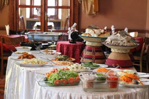 Partial look of the table.  at Itegue Taitu Hotel in Addis Ababa