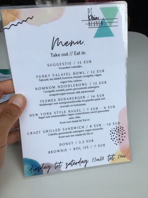 the menu  at De KleinKeuken in Kortrijk