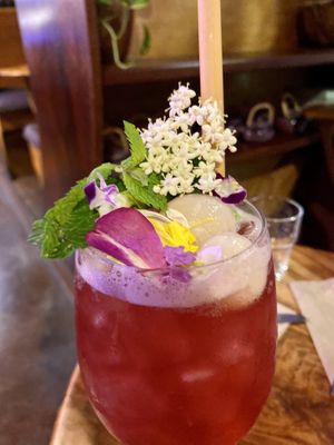 Hibiscus vodka and elderflower liqueur  at Elixiba in Maroochydore