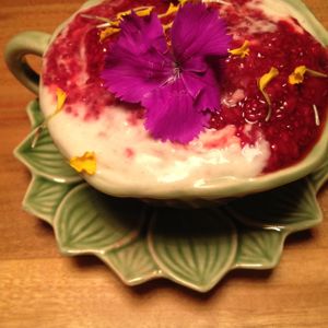 Raspberry dessert at Elixiba in Maroochydore