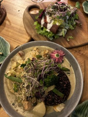 Thai curry and enchiladas   at Elixiba in Maroochydore