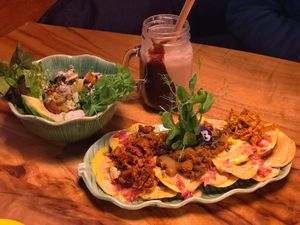 Nachos and green bowl at Elixiba in Maroochydore